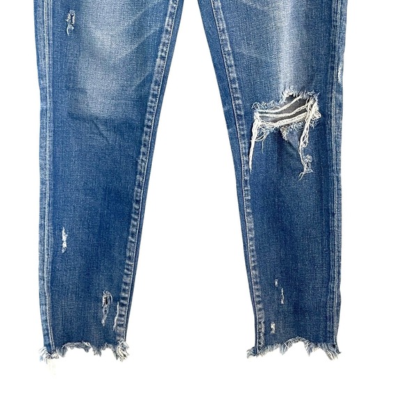 MOUSSY VINTAGE Women Blue Distressed Ripped Cropped Jeans Size 27 - Picture 11 of 15